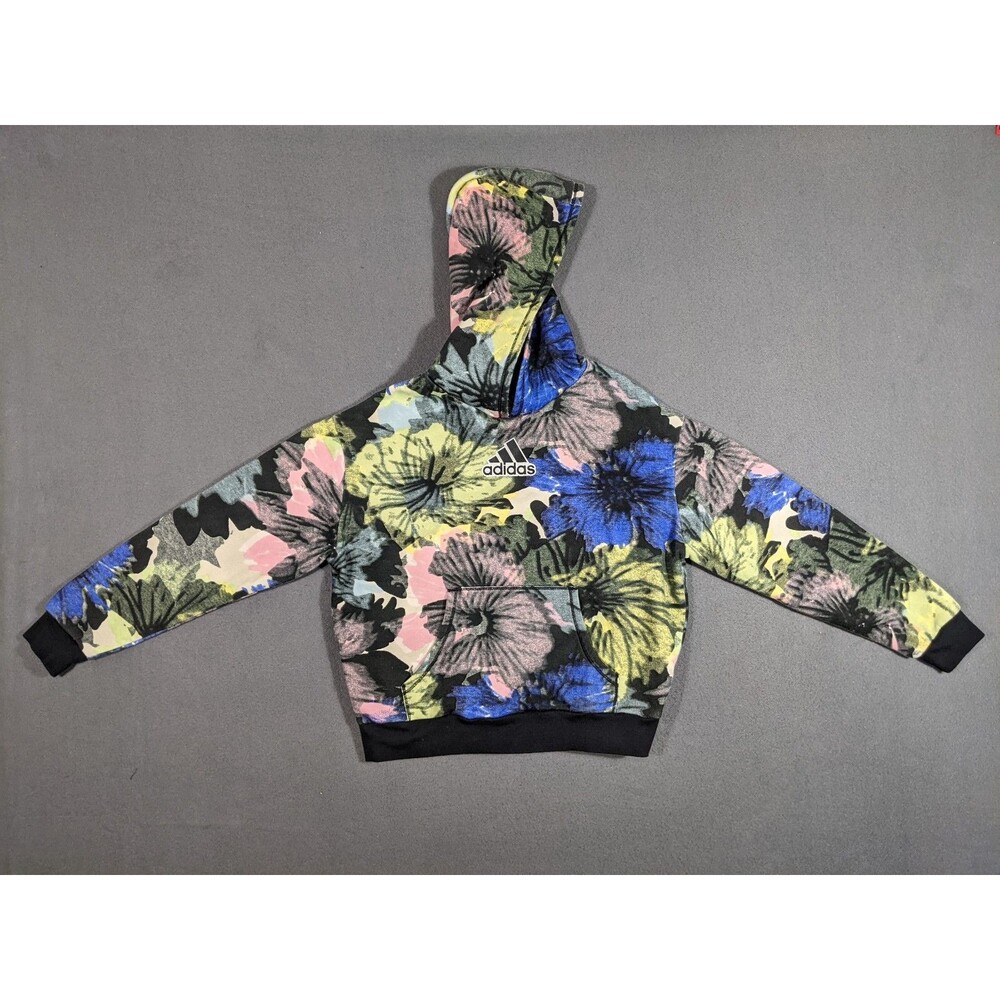 Adidas Girls All Over Print Hoodie Floral Size Size L 14